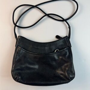 Vintage Black Leather crossbody bag